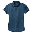 thumbnail image 1 of Gravity Threads Womens Short-Sleeve Value Denim Shirt - Ink Blue - 2X-Large, 1 of 2