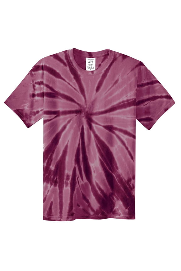 Youth Tie-Dye Short-Sleeve T-Shirt - Maroon - X-Small