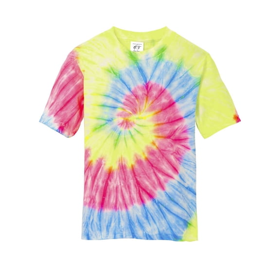 Gravity Threads Youth Tie-Dye Short-Sleeve T-Shirt - Neon Rainbow - Large