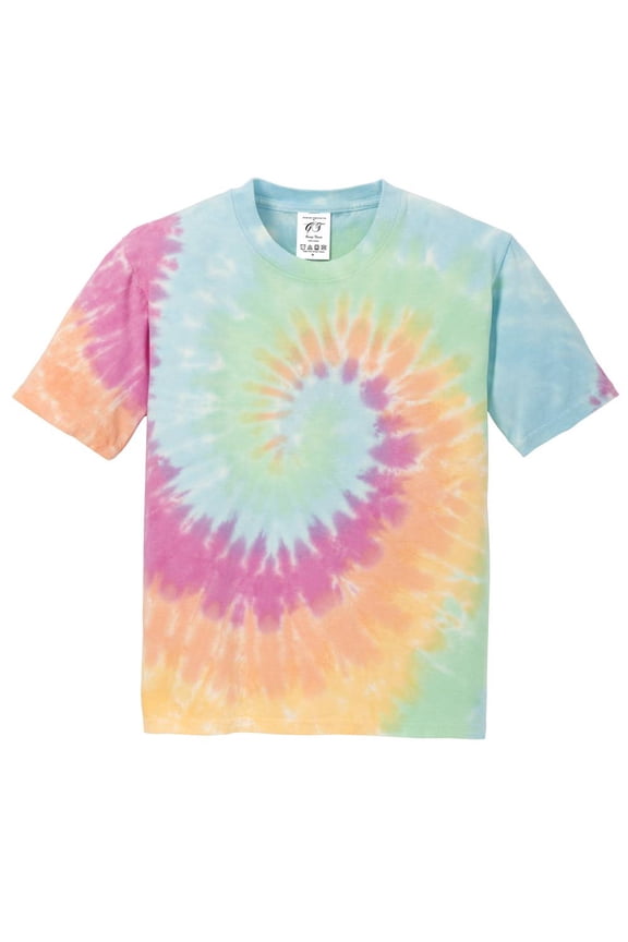Youth Tie-Dye Short-Sleeve T-Shirt - Pastel Rainbow - Large