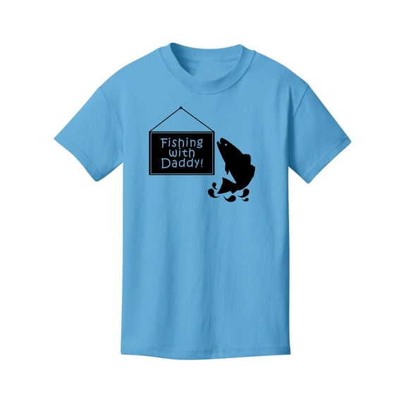Gravity Trading Fishing with Daddy Youth Cotton Tee - Aqua Blue - Large