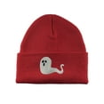 thumbnail image 1 of Gravity Trading Floating Ghost Embroidery Cuffed Beanie - Red, 1 of 3