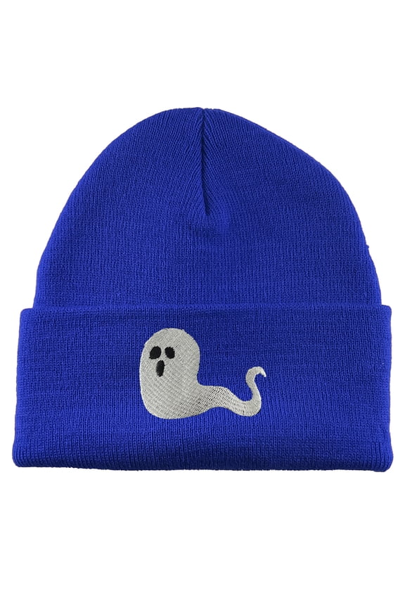Gravity Trading Floating Ghost Embroidery Cuffed Beanie - Royal
