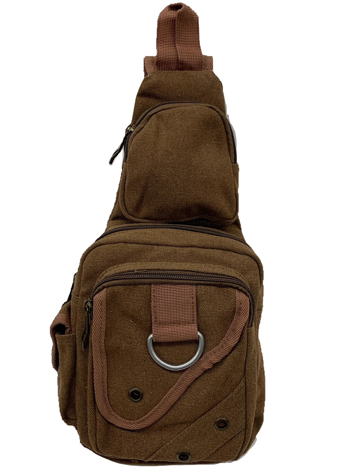 Gravity Trading Front Flap Crossbody Adjustable Sling Bag - Brown