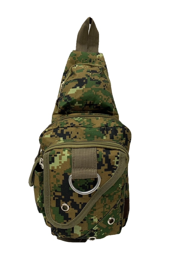 Front Flap Crossbody Adjustable Sling Bag - Camo