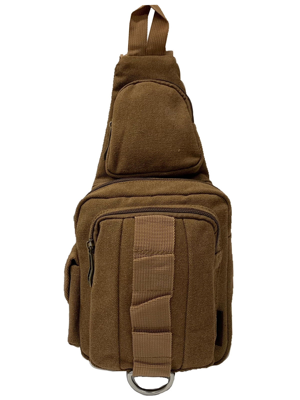 Gravity Trading Front Strap Crossbody Adjustable Sling Bag - Brown