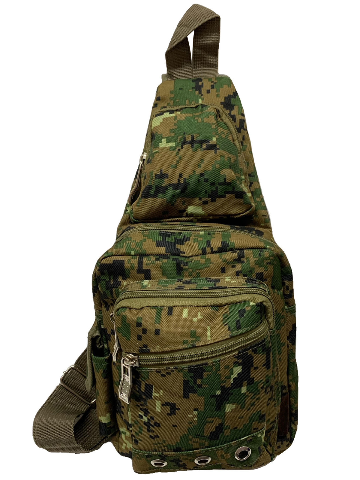 Gravity Trading Front Zipper Crossbody Adjustable Sling Bag - Camo