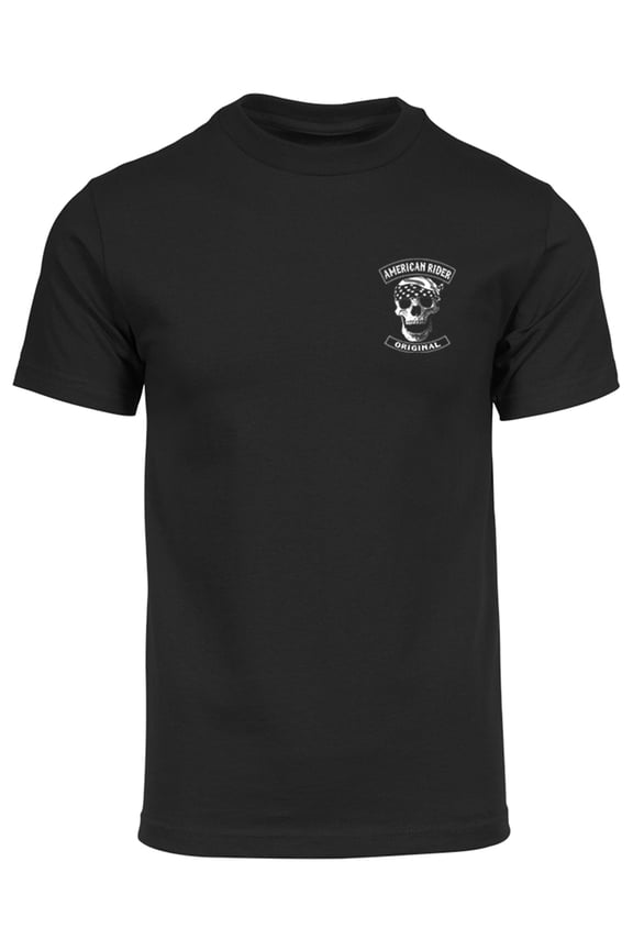 Mens American Rider Short Sleeve Pocket Logo T-Shirt, Black S