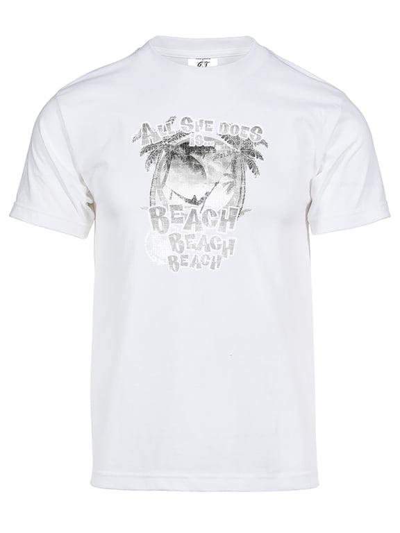 Mens Beach Beach Beach Solar Magic Changing Short-Sleeve T-Shirt - White - Small