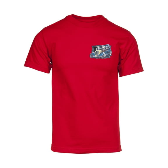Gravity Trading Mens Custom Rods Short Sleeve Pocket Logo T-Shirt - Red - Medium