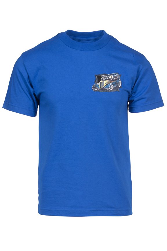 Mens Custom Rods Short Sleeve Pocket Logo T-Shirt, Royal XL