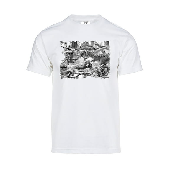 Gravity Trading Mens Dinosaur Solar T-Shirt Color Changing Summer Beach Sun Tee, White M