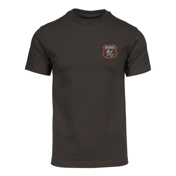 Gravity Trading Mens Dodge Est. 1914 Short Sleeve Pocket Logo T-Shirt, Brown 2XL