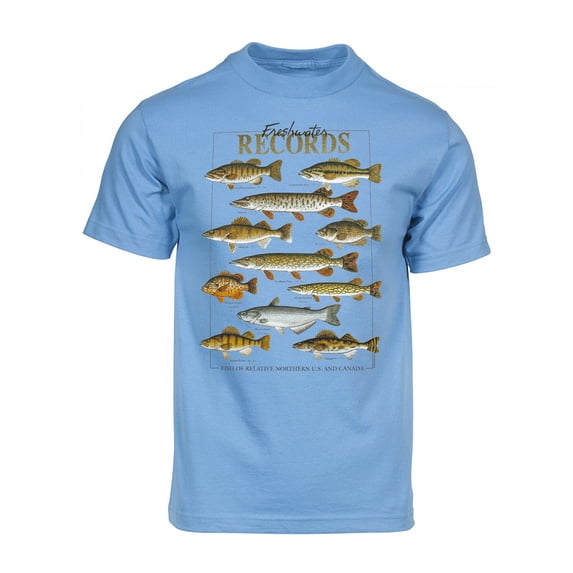 Gravity Trading Mens Freshwater Records Short-Sleeve T-Shirt - Light Blue - XL