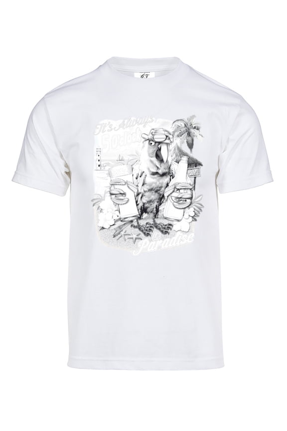 Mens It's Always 5 O'Clock In Paradise Solar Color Changing Shirt Sun Tee, White M