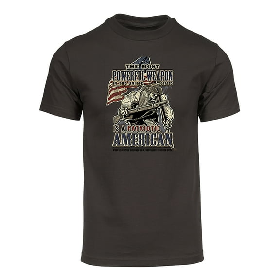 Gravity Trading Mens Most Powerful Weapon Short-Sleeve T-Shirt - Brown - Large