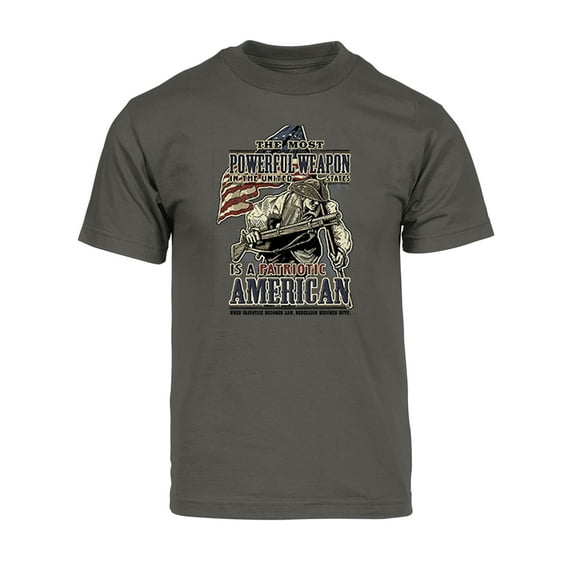 Gravity Trading Mens Most Powerful Weapon Short-Sleeve T-Shirt - Dark Grey - 2XL