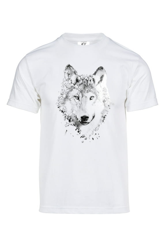 Mens Neon Lone Wolf Solar Color Changing Shirt Sun Tee, White L