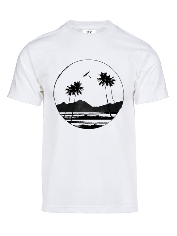 Mens Paradise Solar Color Changing Shirt Sun Tee, White 3XL