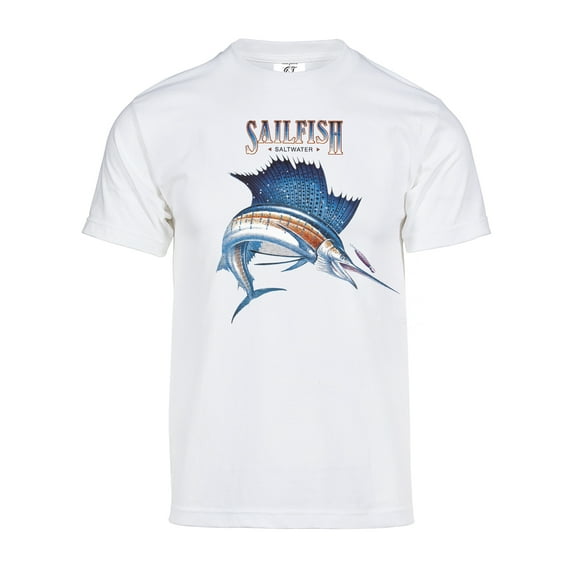 Gravity Trading Mens Sailfish Short-Sleeve T-Shirt - White - L