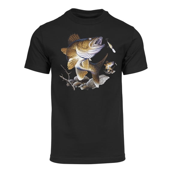 Gravity Trading Mens Sea Bass Short-Sleeve T-Shirt - Black - S