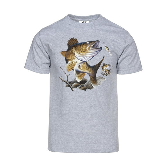 Gravity Trading Mens Sea Bass Short-Sleeve T-Shirt - Heather Grey - S