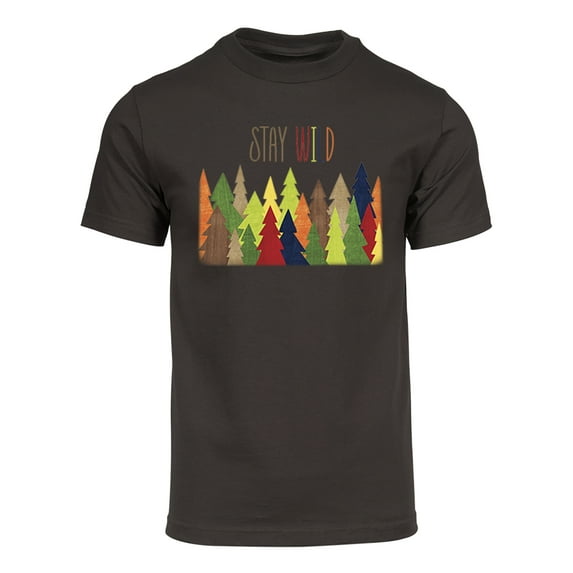 Gravity Trading Mens Stay Wild Forest Short-Sleeve T-Shirt - Brown - 3XL