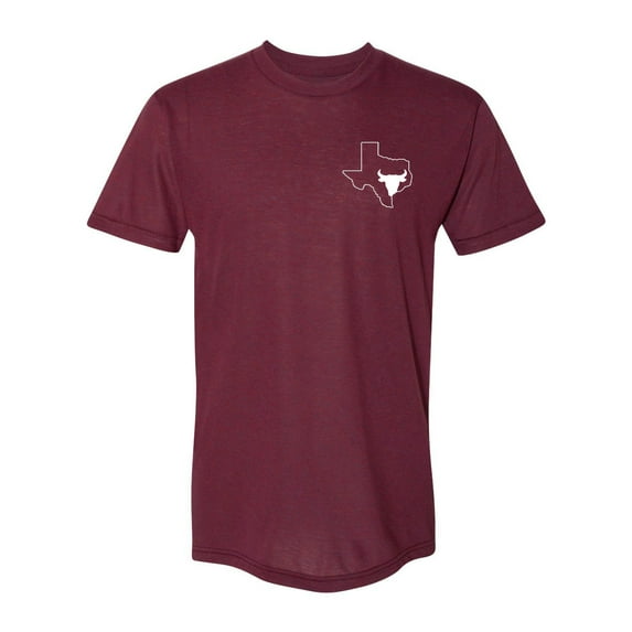 Gravity Trading Mens Texas State Longhorn USA-Made Triblend Tee - Cranberry - 2X-Large