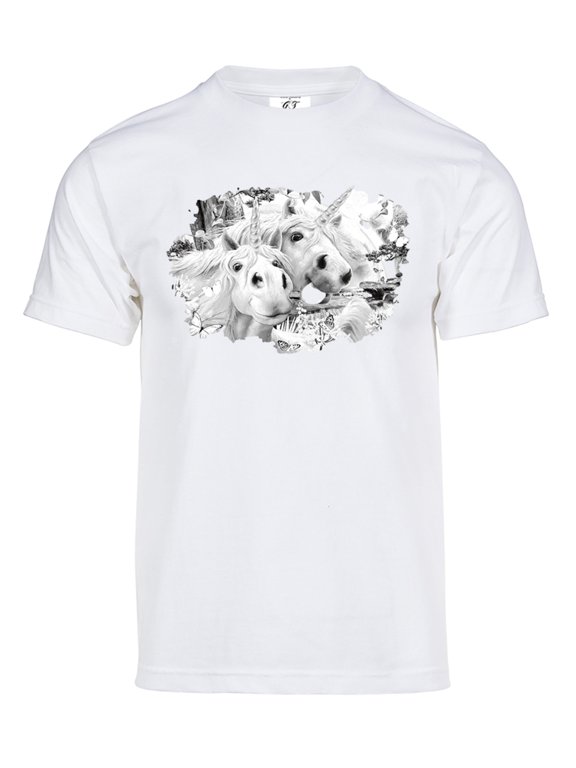 Mens Unicorn Selfie Solar Color Changing Shirt Sun Tee, White 2XL