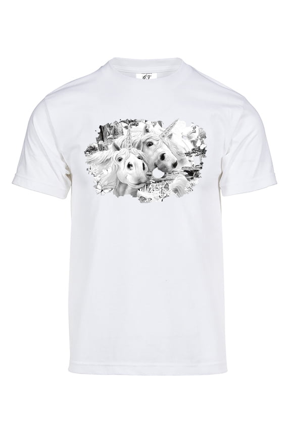 Mens Unicorn Selfie Solar Color Changing Shirt Sun Tee, White 2XL