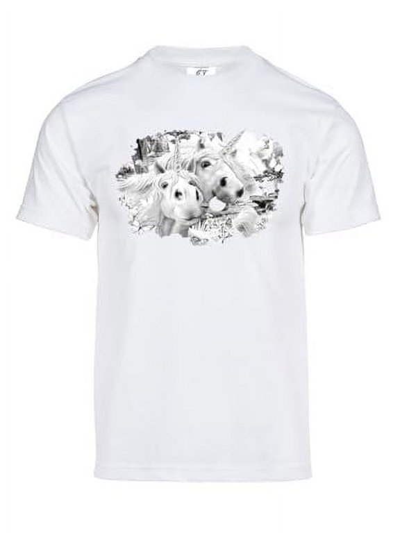 Mens Unicorn Selfie Solar Color Changing Shirt Sun Tee, White L