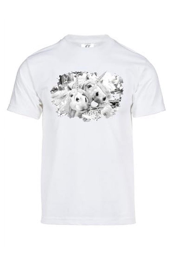Mens Unicorn Selfie Solar Color Changing Shirt Sun Tee, White M