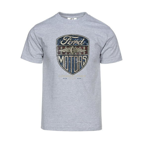 Gravity Trading Mens Vintage Motors Short-Sleeve T-Shirt - Heather Grey - Medium