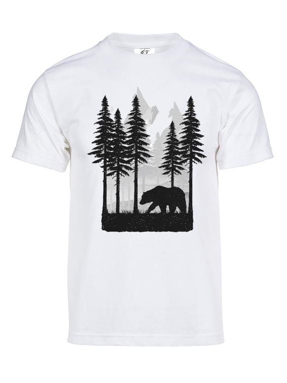 Mens Winter Bear Solar Color Changing Shirt Sun Tee, White XL
