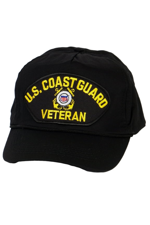 Military Hats For Men - US Coast Guard Veteran Hat Black Cap Military Gifts For Men