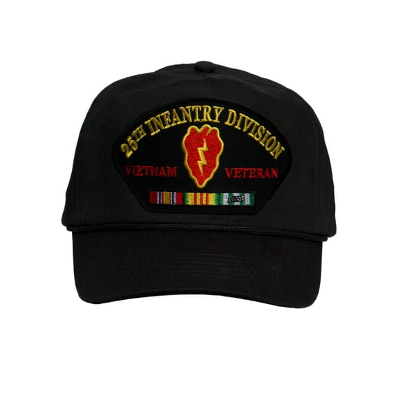 Gravity Trading Military Hats For Men - Vietnam Veteran 25th Infantry Division Hat Black Cap Military Gifts For Men