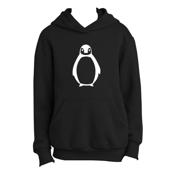 Gravity Trading Penguin Youth Fleece Hooded Sweatshirt - Black - X-Small