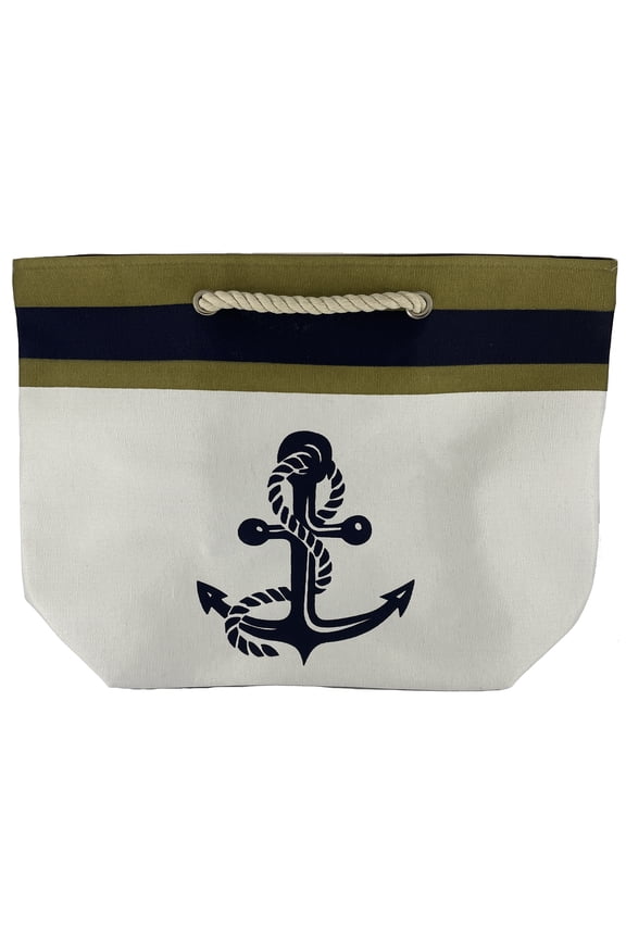 Poly/Cotton Beach Tote Bag - Anchor