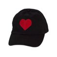 thumbnail image 1 of Gravity Trading Red Heart Dad Hat Embroidery Adjustable Cap - Black, 1 of 4