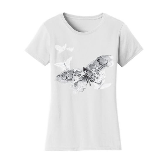 Gravity Trading Womens Colorful Butterfly Solar Changing Short-Sleeve T-Shirt, White 2X-Large