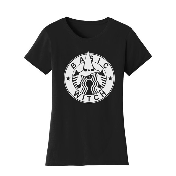 Gravity Trading Womens Halloween Shirt - Basic Witch Graphic Tee, Black Large