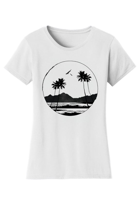 Womens Paradise Solar Color Changing Shirt Sun Tee, White 2XL