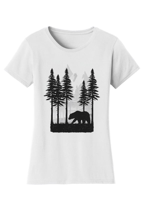 Womens Winter Bear Solar Color Changing Shirt Sun Tee, White XL