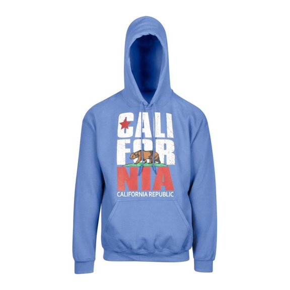 Gravity Trends California Republic Classic Bear Hoodie Sweater, Carolina Blue M