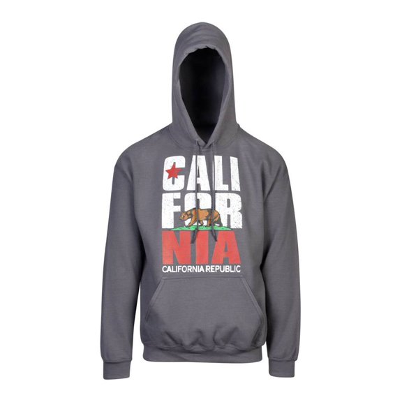 Gravity Trends California Republic Classic Bear Hoodie Sweater, Charcoal XL