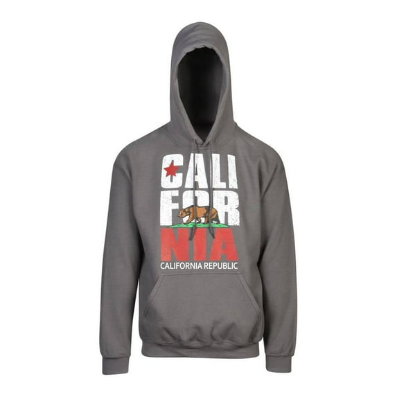 Gravity Trends California Republic Classic Bear Hoodie Sweater, Medium Grey 3XL
