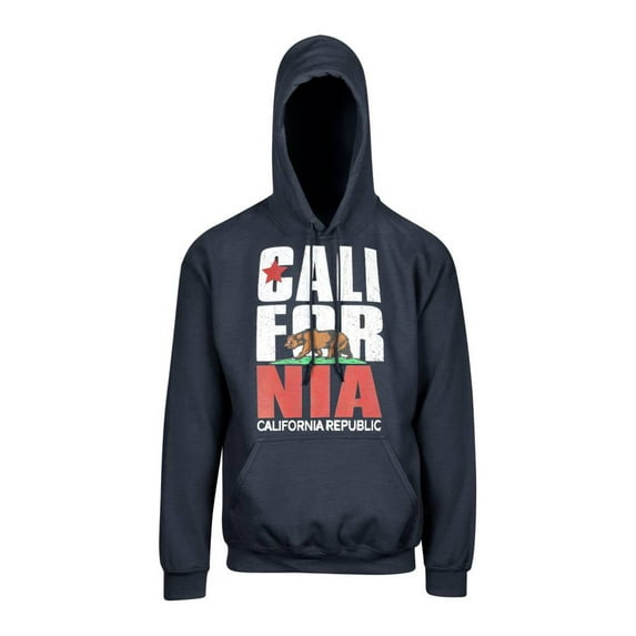 Gravity Trends California Republic Classic Bear Hoodie Sweater, Navy Large