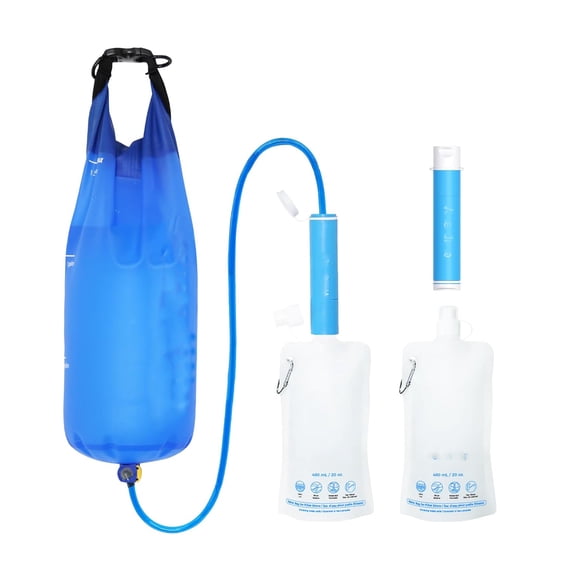 Gravity Water Filter Straw, Camping Water Filtration System, Water Purifier for Travel, Backpacking and Emergency Preparedness, Bag, Filtration, Pack