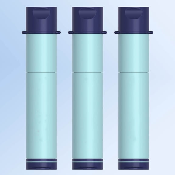 Gravity Water Filter Straw, Camping Water Filtration System, Water Purifier for Travel, Backpacking and Emergency Preparedness, Light Blue