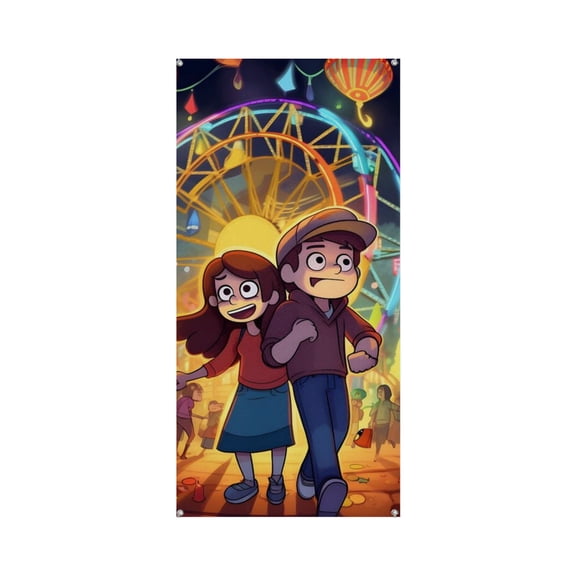 Gravity falls 35.4*72.8IN/90*185CM Door frame decoration banner